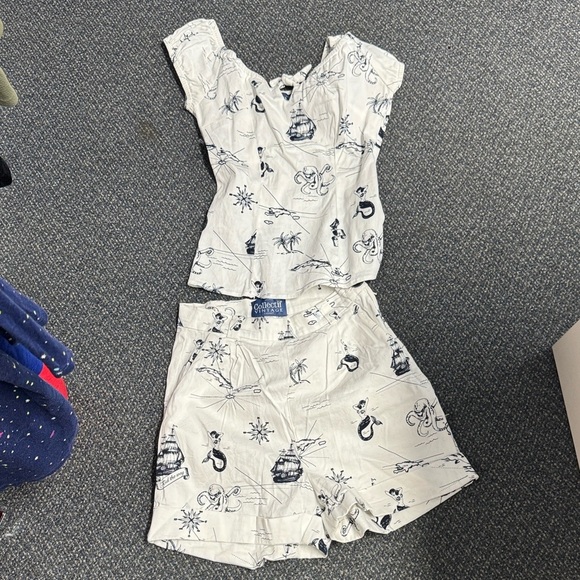 Collectif vintage nautical short set XS/S // 072531 - Picture 1 of 2
